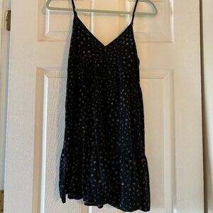 Black Floral Mini Swing Dress size medium